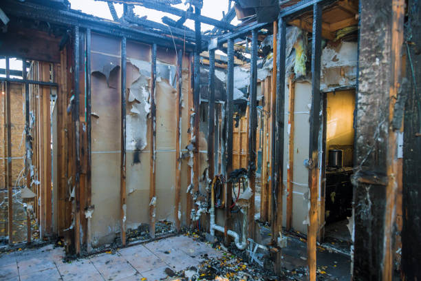 Professional Fire Damage Restoration technician working in Rockville, MN